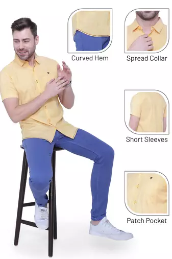 Men's slim fit lyocell casual shirt  | half sleeves shirt for men