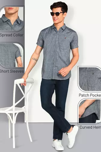 Men's slim fit lyocell casual shirt  | half sleeves shirt for men