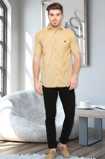 Men's slim fit lyocell casual shirt  | half sleeves shirt for men