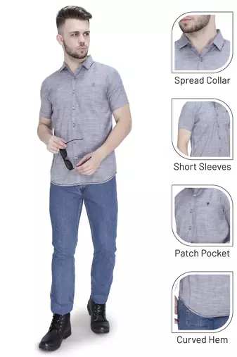 Men's slim fit lyocell casual shirt  | half sleeves shirt for men