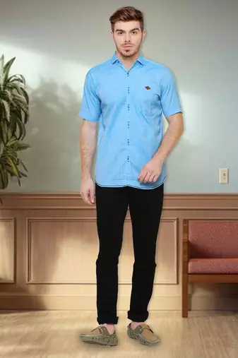 Men's slim fit lyocell casual shirt  | half sleeves shirt for men