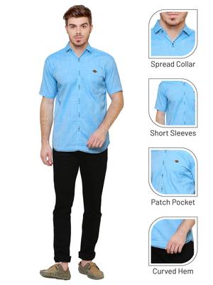 Men's slim fit lyocell casual shirt  | half sleeves shirt for men 5
