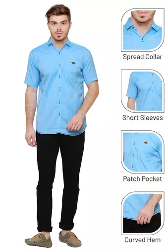 Men's slim fit lyocell casual shirt  | half sleeves shirt for men