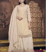 Heavy jacquard silk semi stitched palazzo suits