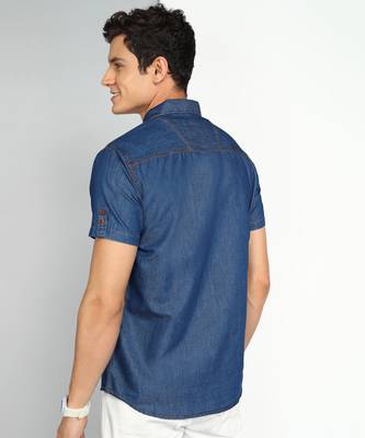 Men's half sleeve smart casual denim shirt | jeans shirt for men 2