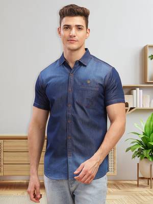 Men's half sleeve smart casual denim shirt | jeans shirt for men 1
