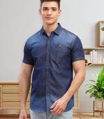 Men's half sleeve smart casual denim shirt | jeans shirt for men