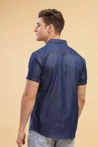 Men's half sleeve smart casual denim shirt | jeans shirt for men