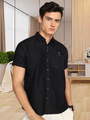 Men's half sleeve smart casual denim shirt | jeans shirt for men 1
