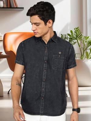 Men's half sleeve smart casual denim shirt | jeans shirt for men 1