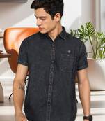 Men's half sleeve smart casual denim shirt | jeans shirt for men