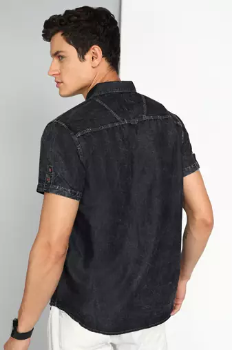 Men's half sleeve smart casual denim shirt | jeans shirt for men