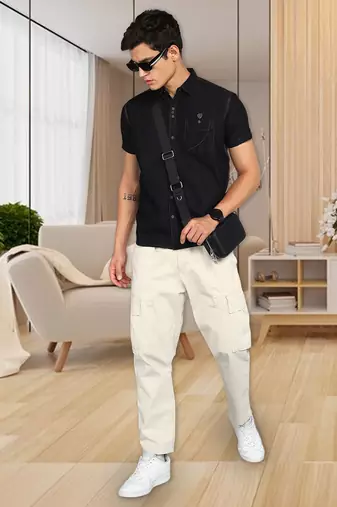 Men's half sleeve smart casual denim shirt | jeans shirt for men