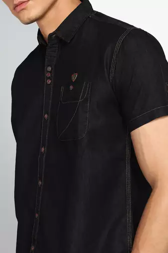 Men's half sleeve smart casual denim shirt | jeans shirt for men