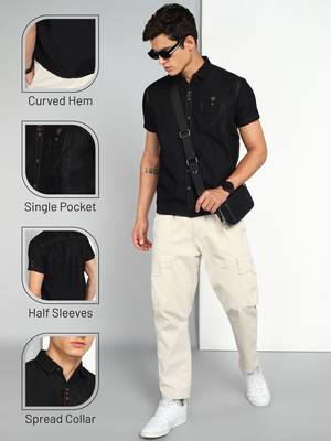 Men's half sleeve smart casual denim shirt | jeans shirt for men 5