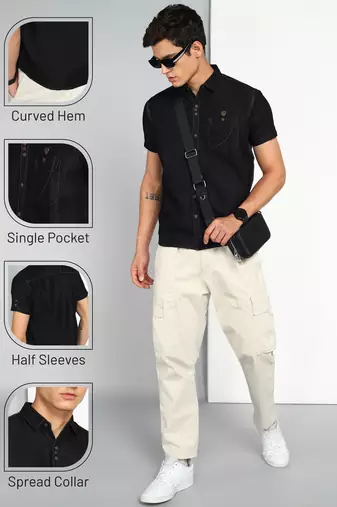 Men's half sleeve smart casual denim shirt | jeans shirt for men