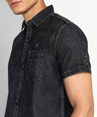 Men's half sleeve smart casual denim shirt | jeans shirt for men 4