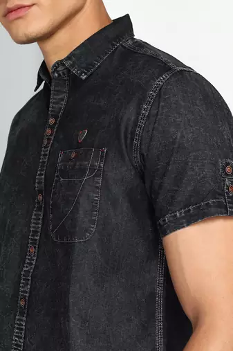 Men's half sleeve smart casual denim shirt | jeans shirt for men