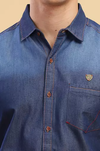 Men's half sleeve smart casual denim shirt | jeans shirt for men