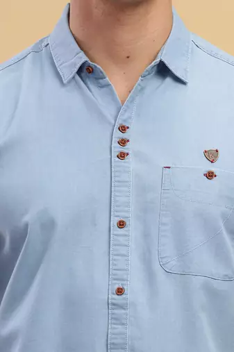 Men's half sleeve smart casual denim shirt | jeans shirt for men