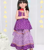 Kid1 chanda bandhani top sharara set