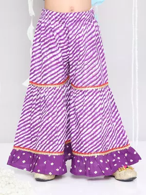 Kid1 chanda bandhani top sharara set 4