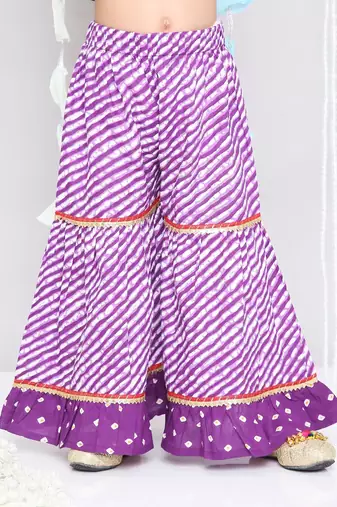 Kid1 chanda bandhani top sharara set
