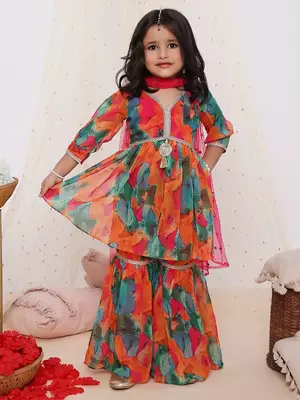 Sparkle georgette sharara set with sequins dupatta 1