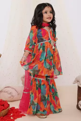 Sparkle georgette sharara set with sequins dupatta