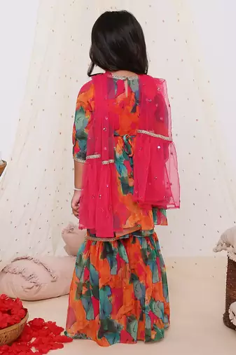 Sparkle georgette sharara set with sequins dupatta