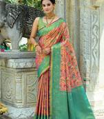 Rama all over zari woven design with zari woven pallu