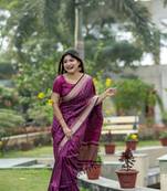 Rani zari woven border and pallu saree