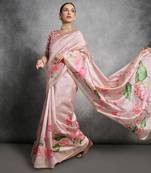 Pink printed with zari woven small border