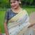Off White Embroidered Linen Saree with Blouse