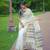 Off White Embroidered Linen Saree with Blouse