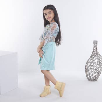See green girls georgette ethnic motifs printed fit & flare dress 5