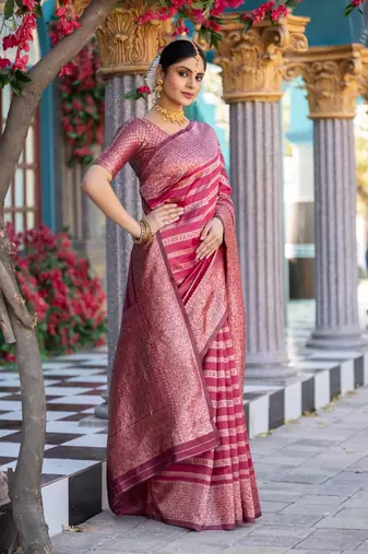 Multy color silk blend sarees with blouse