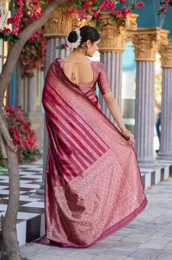 Multy color silk blend sarees with blouse