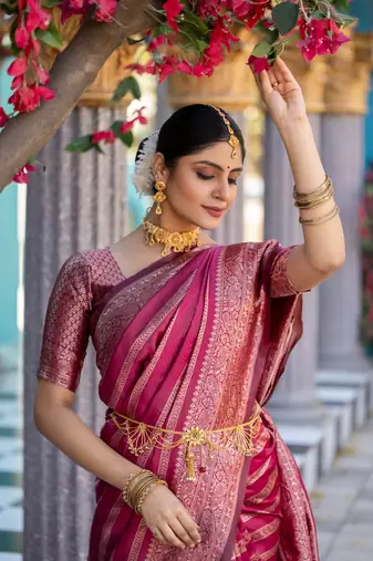 Multy color silk blend sarees with blouse