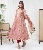 Rust hand embroidered kurta set