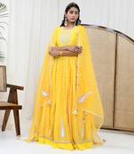 Yellow Chanderi Lehenga Set