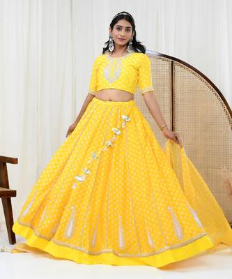 Yellow Chanderi Lehenga Set 2