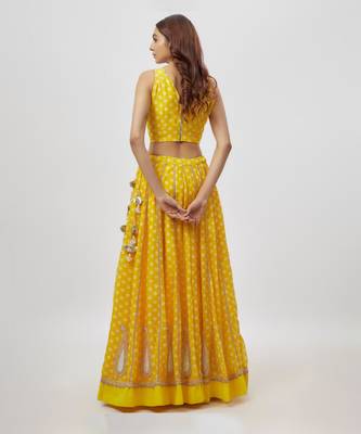 Yellow Chanderi Lehenga Set 2