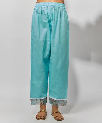Sea green print chanderi embroidered anarkali set 3