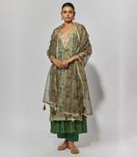 Mint green chanderi kurta set