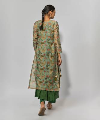 Mint green chanderi kurta set 4
