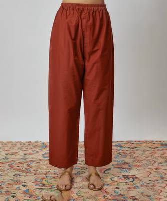 Rust color printed chanderi kurta set 3