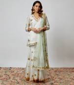 Ivory hand embroidered sharara set