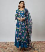 Rama green chanderi kurta set