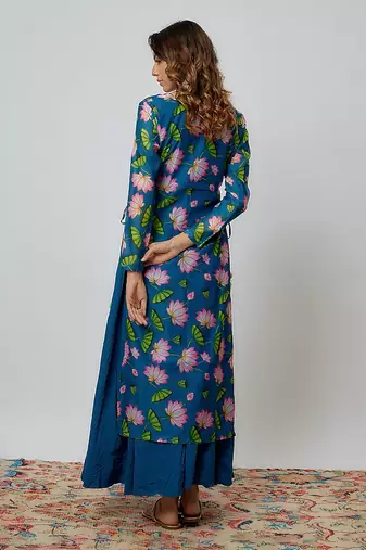 Rama green chanderi kurta set